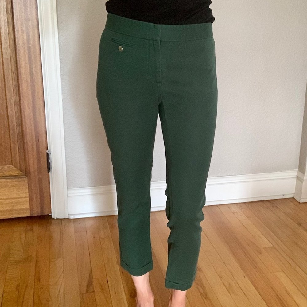 Zara Basics Green Cropped Trousers